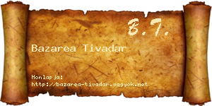 Bazarea Tivadar névjegykártya